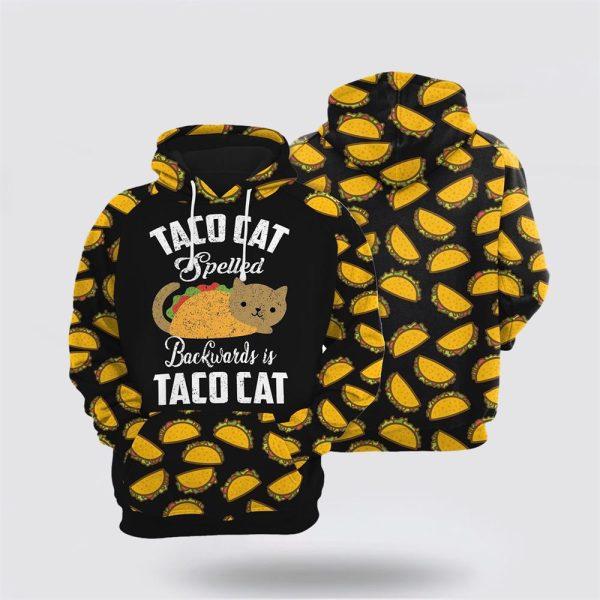 Taco Cat Christmas All Over Print Hoodie – Cat Lover Christmas Hoodie