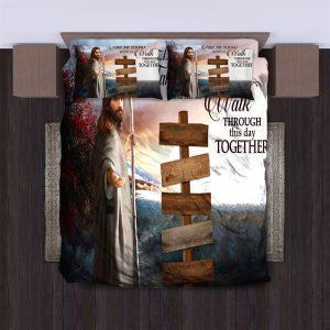 Take My Hand And Let Us Walk Through This Day Together Christian Quilt Bedding Set Christian Gift For Believers 3 lfvf4z.jpg