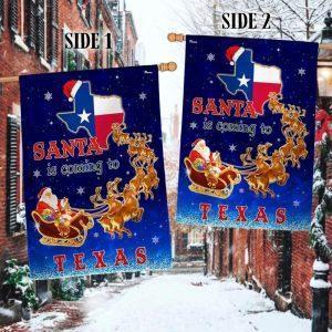 Texas Christmas Flag Santa Is Coming To Texas 2