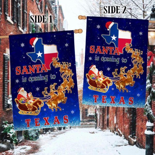 Texas Christmas Flag Santa Is Coming To Texas – Christmas Flag Outdoor Decoration