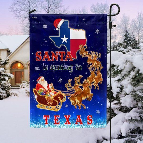 Texas Christmas Flag Santa Is Coming To Texas – Christmas Flag Outdoor Decoration