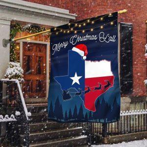 Texas Merry Christmas Y'all Flag 1