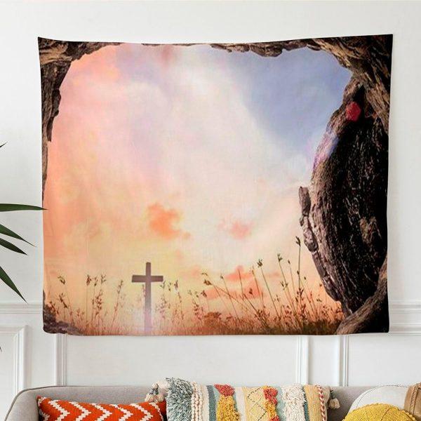 The Empty Tomb Easter Tapestry Art Christian Wall Art Decor – Gifts For Christian Families