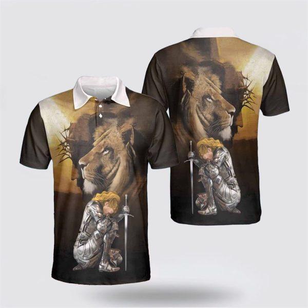 The Fearless Warrior Is Beside Jesus Polo Shirts – Gifts For Christian Families