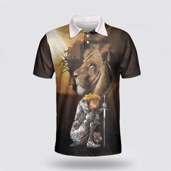 The Fearless Warrior Is Beside Jesus Polo Shirts – Gifts For Christian Families