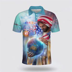 The Hands Of Jesus Holding Planet Earth Polo Shirt Gifts For Christian Families 1 dkgetm.jpg