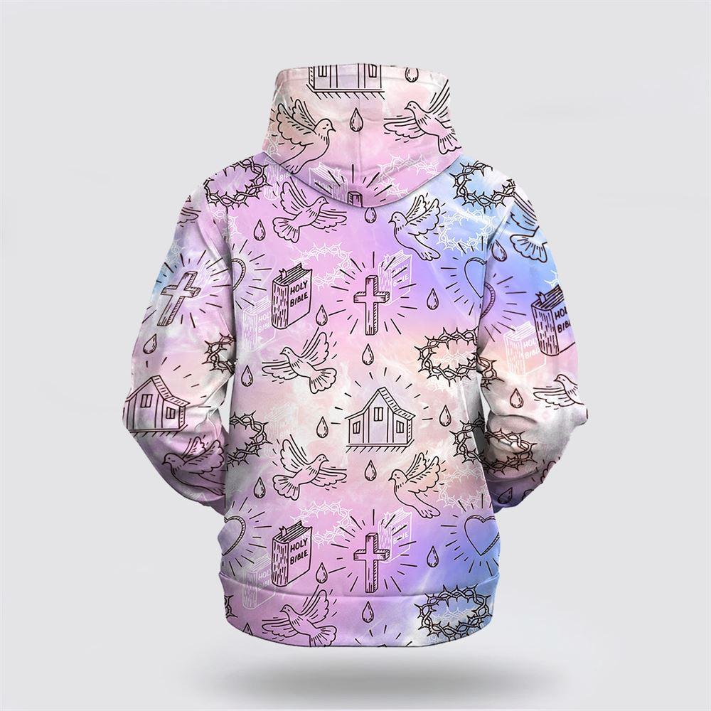 The Holy Bible Dove Cross Pattern All Over Print Hoodie Shirt – Gifts For Jesus Lovers The Holy Bible Dove Cross Pattern All Over Print Hoodie Shirt – Gifts For Jesus Lovers