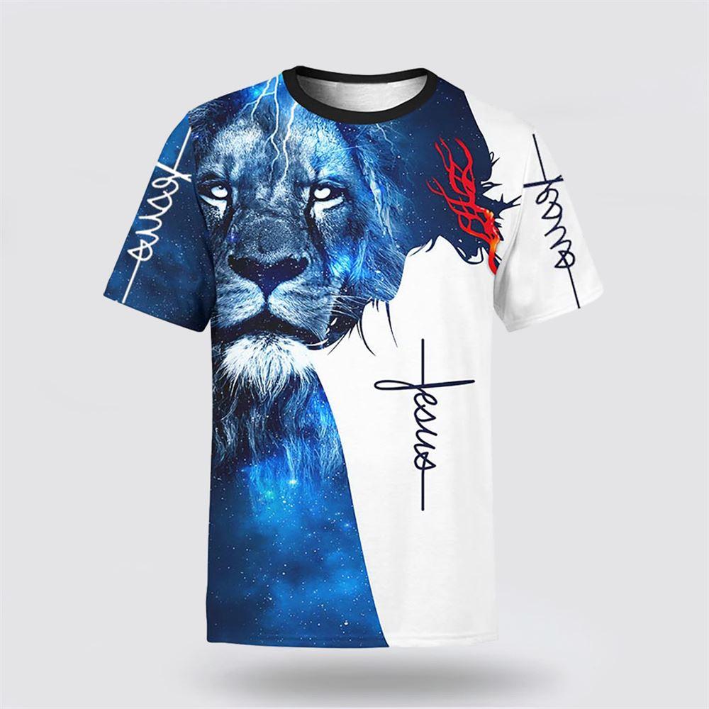 The King Jesus Lion Galaxy All Over Print 3D T Shirt – Gifts For Christians The King Jesus Lion Galaxy All Over Print 3D T Shirt – Gifts For Christians