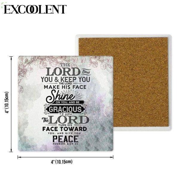 The Lord Bless You And Keep You Numbers 624 26 Stone Coasters – Coasters Gifts For Christian