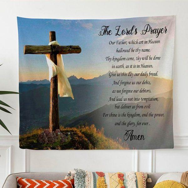The Lord’s Prayer Tapestry Print Christian Tapestry Wall Art – Gifts For Christian Families