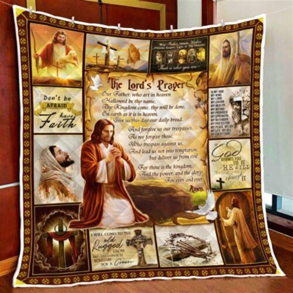 The Lords Prayer Christian Quilt Blanket The Lords Prayer Our Father Who Art In Heaven Christian Quilt Blanket – Christian Gift For Believers