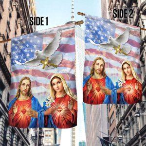 The Sacred Heart Of Jesus &amp The Immaculate Heart Of Mary Flag 2