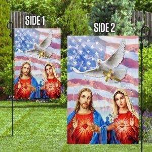 The Sacred Heart Of Jesus &amp The Immaculate Heart Of Mary Flag 4
