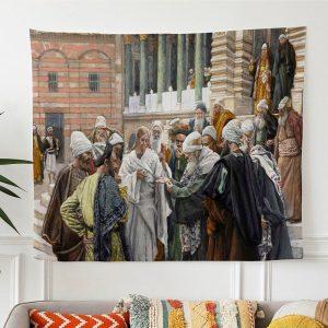 The Tribute Money Tapestry Art Christian Wall…