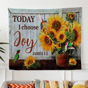Today I Choose Joy Sunflower Tapestry Wall…
