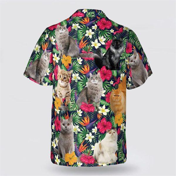 Tropical Cat Is So Cute With Flower Pattern Hawaiin Shirt – Gifts For Pet Lover