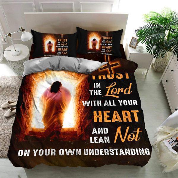 Trust In The Lord with All Your Heart Quilt Bedding Set – Christian Gift For Believers