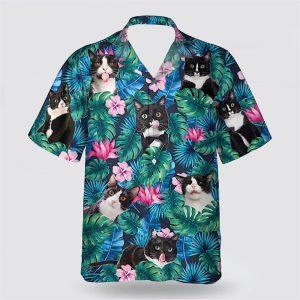 Tuxedo Cat With Funny Face Flower Tropic…