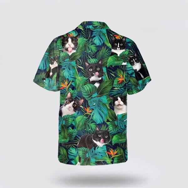 Tuxedo Cat With Funny Face Tropic Hawaiin Shirt – Gifts For Pet Lover