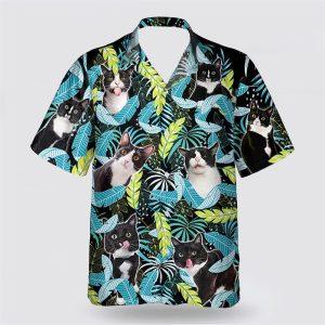 Tuxedo With Face Funny In The Leaves Pattern Hawaiin Shirt Gifts For Pet Lover 1 y4iedo.jpg