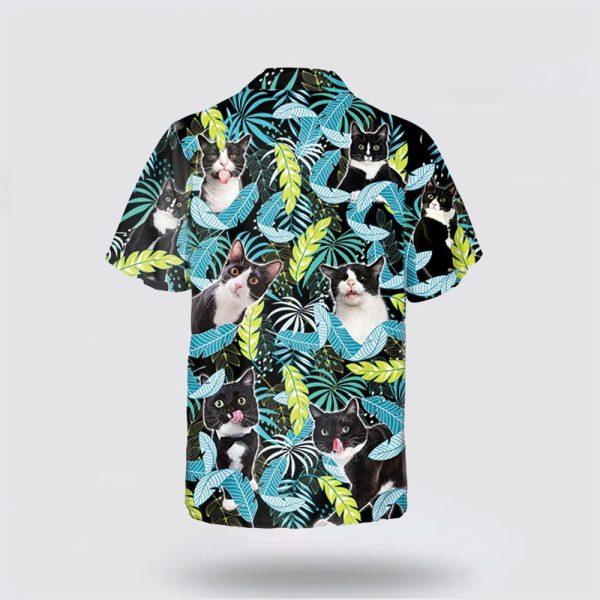 Tuxedo With Face Funny In The Leaves Pattern Hawaiin Shirt – Gifts For Pet Lover