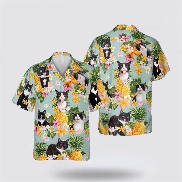 Tuxedo With Face Funny Yellow Flower Tropic Hawaiin Shirt – Gifts For Pet Lover