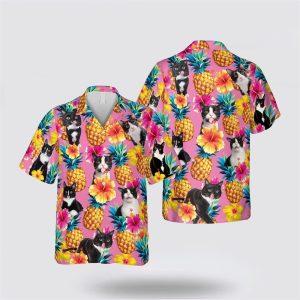 Tuxedo With Flower Troipic On The Pink Background Hawaiin Shirt Gifts For Pet Lover 4 svrzoy.jpg