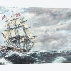 USS Constitution Heads For HM Frigate Guerriere (8191812), 2003 US Navy Canvas Wall Art – Gift For Military Personnel