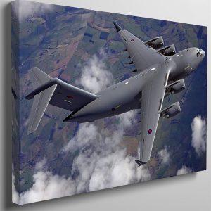 US Air Force C-17 Globemaster III Boeing Airplane Decor Fighter Jet Canvas Wall Art – Gift For Military Personnel