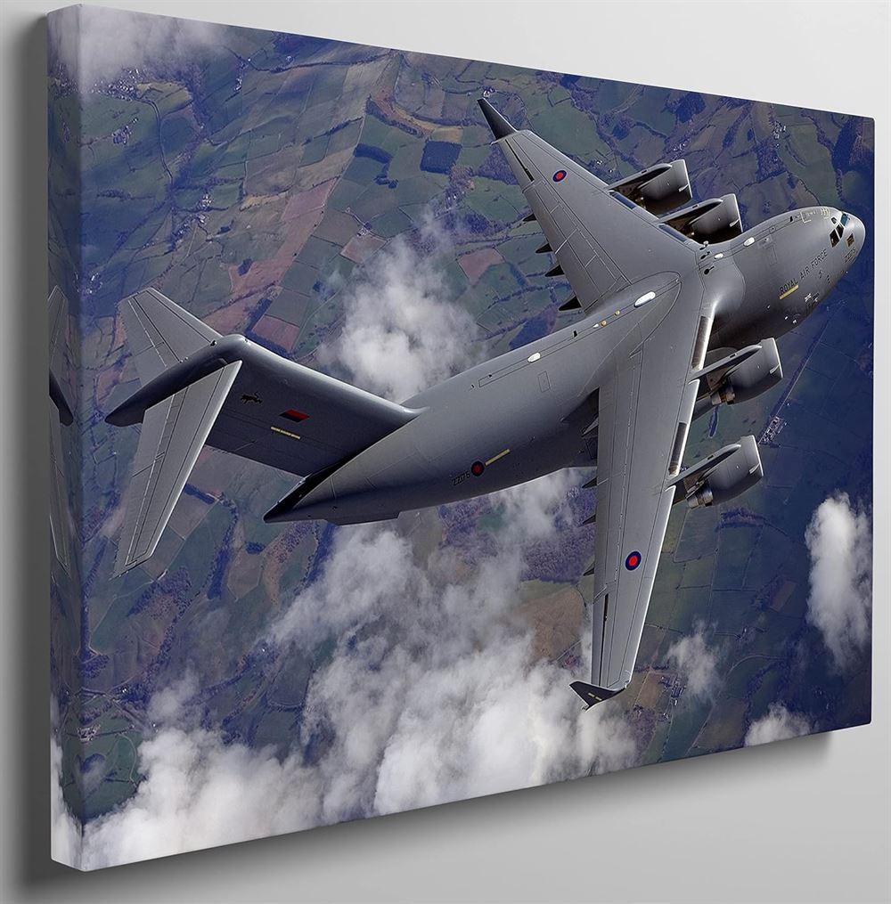 US Air Force C-17 Globemaster III Boeing Airplane Decor Fighter Jet Canvas Wall Art – Gift For Military Personnel