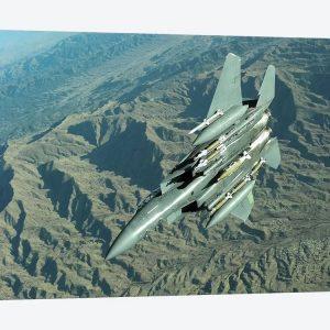 US Air Force F-15E Strike Eagle On A Combat Patrol Over Afghanistan Canvas Wall Art – Gift For Military Personnel