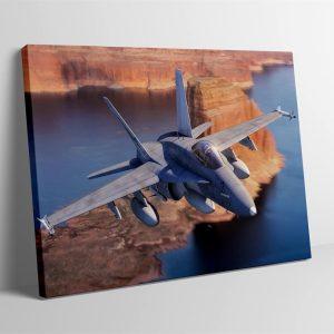 US Air Force F 18 Airplane FA 18 Hornet Strike Fighter Jet Canvas Wall Art Gift For Military Personnel 1 ksy9tq.jpg