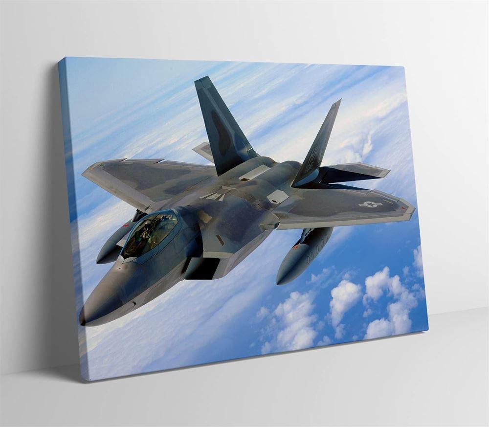 US Air Force F-22 Airplane Lockheed Martin Raptor Fighter Jet Canvas Wall Art – Gift For Military Personnel US Air Force F-22 Airplane Lockheed Martin Raptor Fighter Jet Canvas Wall Art – Gift For Military Personnel