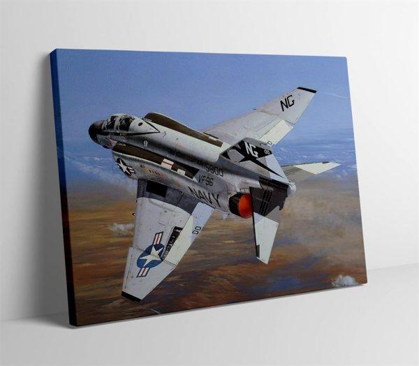 US Air Force F-4 Airplane Boeing F-4 Phantom II Fighter Jet Canvas Wall Art – Gift For Military Personnel