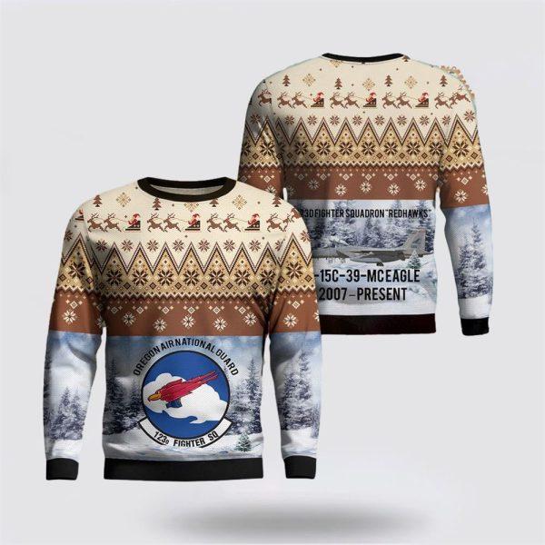 US Air Force Oregon Air National Guard 123d Fighter AOP Ugly Sweater3D – Christmas Gift For Military Personnel
