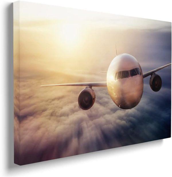 US Air Force Pavaieics Sunset Boeing 757 Airplane C-32 Fighter Jet Canvas Wall Art – Gift For Military Personnel