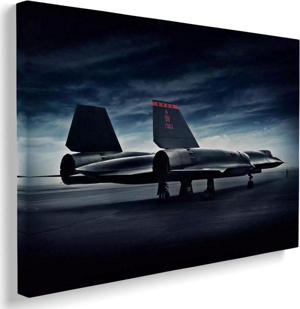 US Air Force SR-71 Airplane Blackbird Fighter Jet Canvas Wall Art – Gift For Military Personnel