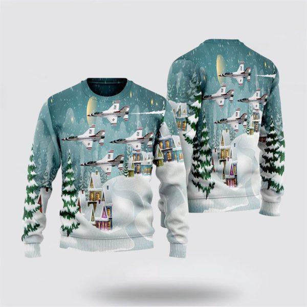 US Air Force Thunderbirds Christmas Sweater 3D – Christmas Gift For Military Personnel