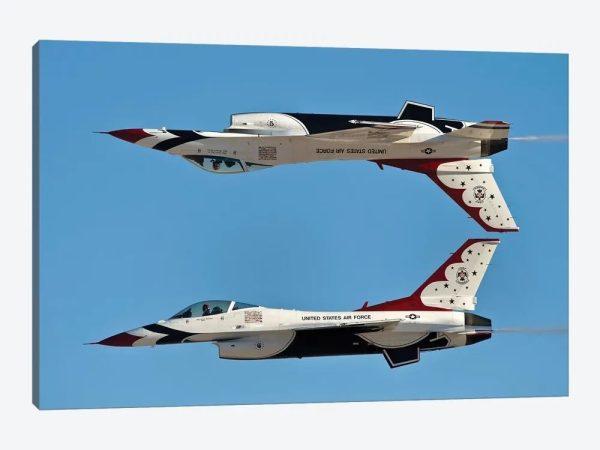 US Air Force Thunderbirds Demonstrate The Calypso Pass Canvas Wall Art – Gift For Military Personnel