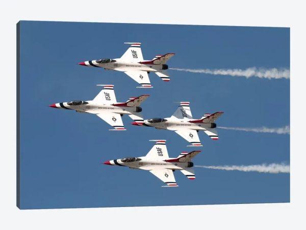 US Air Force Thunderbirds Fly In Formation Canvas Wall Art – Gift For Military Personnel