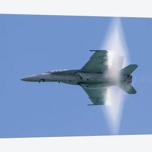 US Navy FA-18F Super Hornet Flies By At High Transonic Speed Canvas Wall Art – Gift For Military Personnel