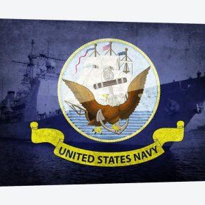 US Navy Flag USS Monterey Background Canvas…