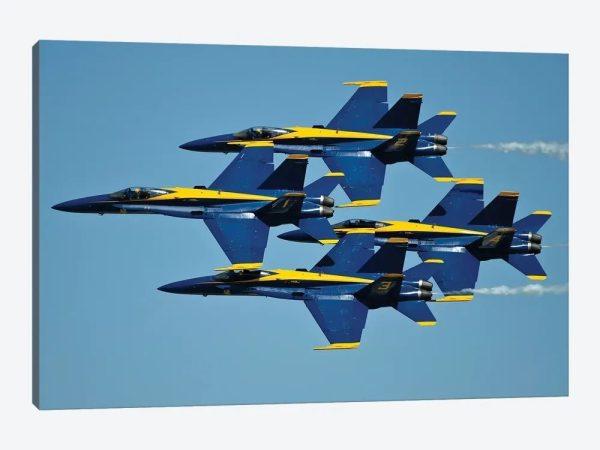 US Navy Flight Demonstration Squadron,The Blue Angels III Canvas Wall Art – Gift For Military Personnel