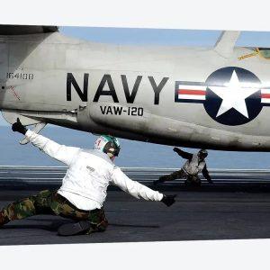 US Navy Sailors Give The Thumbs Up Signal Before Launching A E 2C Hawkeye Canvas Wall Art Gift For Military Personnel 1 wiqvqa.jpg