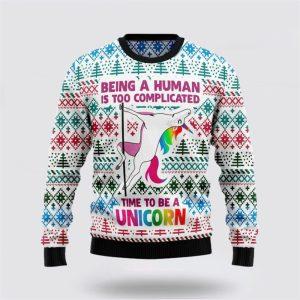 Unicorn Be A Unicorn Ugly Christmas Sweater…