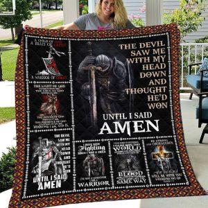 Until I Said Amen Christian Quilt Blanket…
