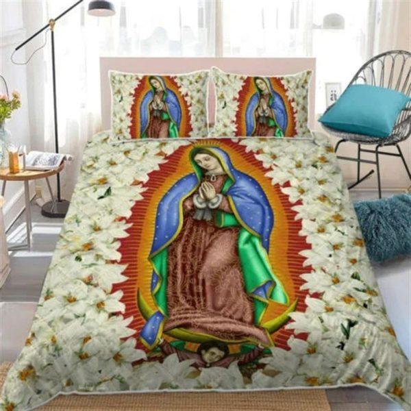 Virgin Mary Our Lady Of Guadalupe Quilt Bedding Set – Christian Gift For Believers