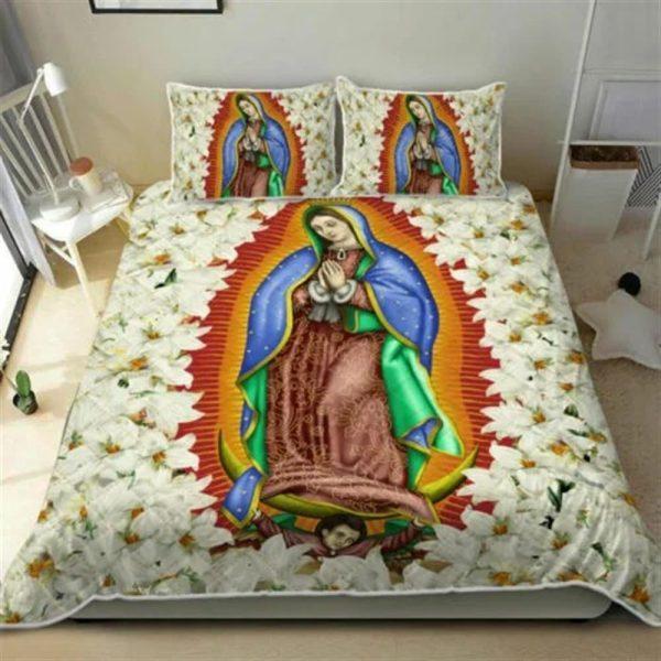 Virgin Mary Our Lady Of Guadalupe Quilt Bedding Set – Christian Gift For Believers