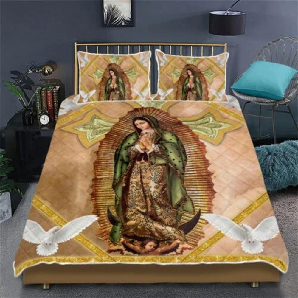 Virgin of Guadalupe Quilt Bedding Set – Christian Gift For Believers