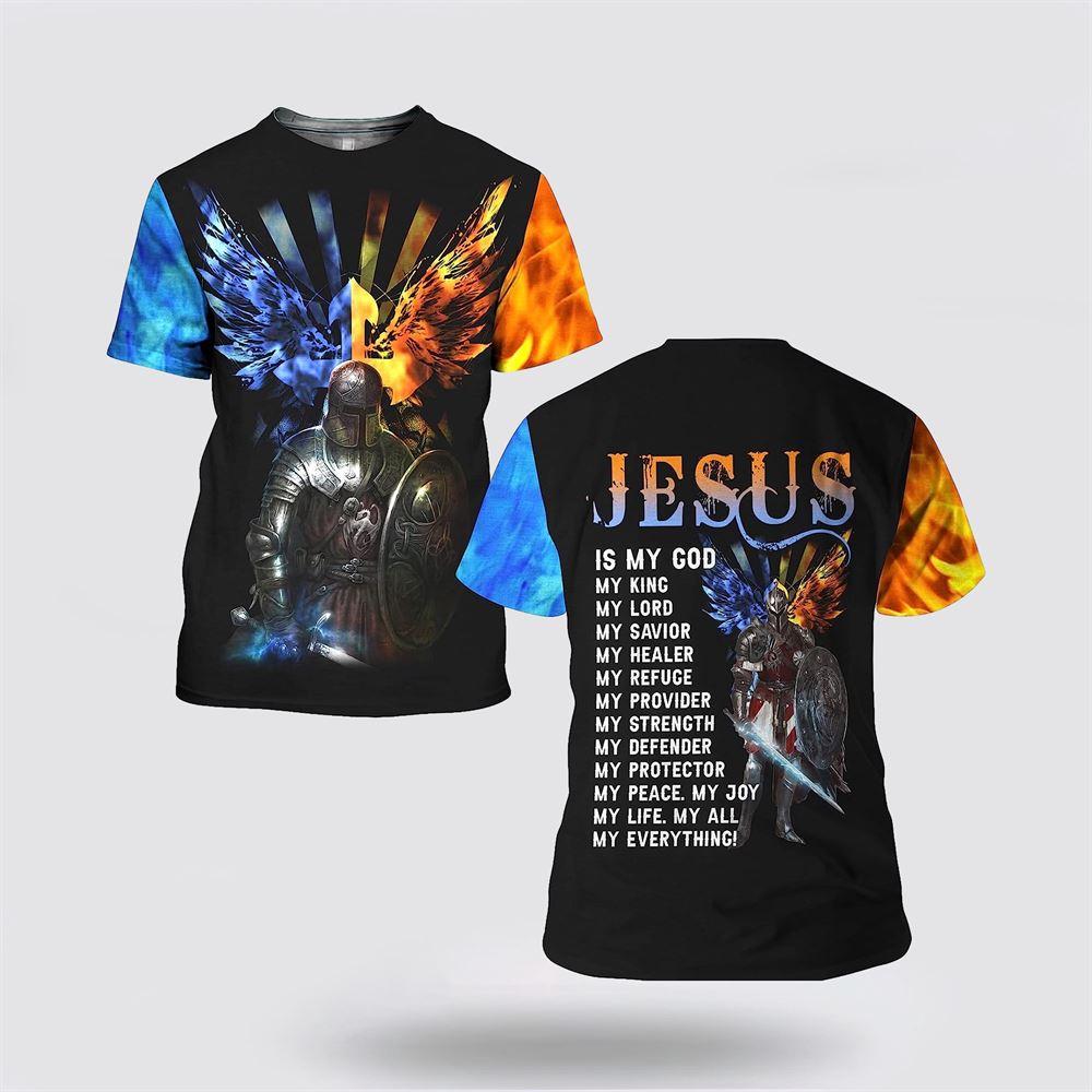 Warrior Lion Jesus Is My God My King All Over Print 3D T Shirt – Gifts For Christians Warrior Lion Jesus Is My God My King All Over Print 3D T Shirt – Gifts For Christians